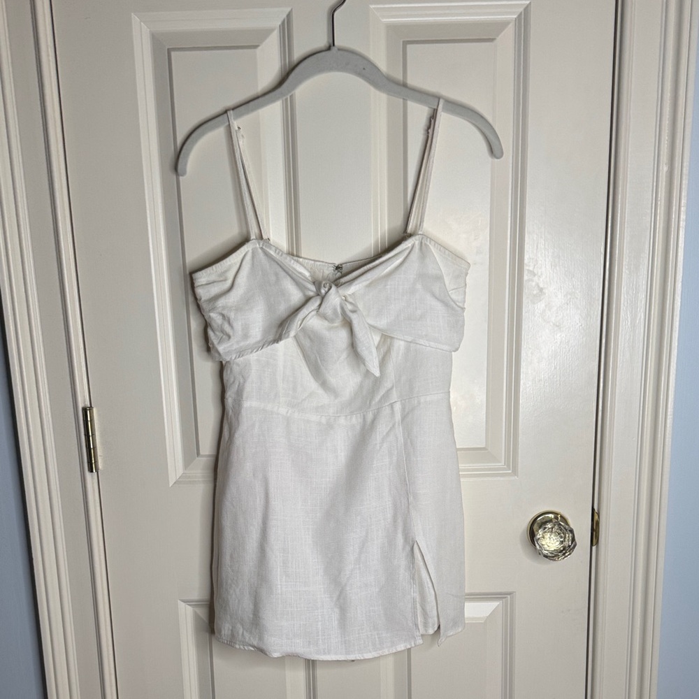 Cotton Candy LA White Tie Front Romper